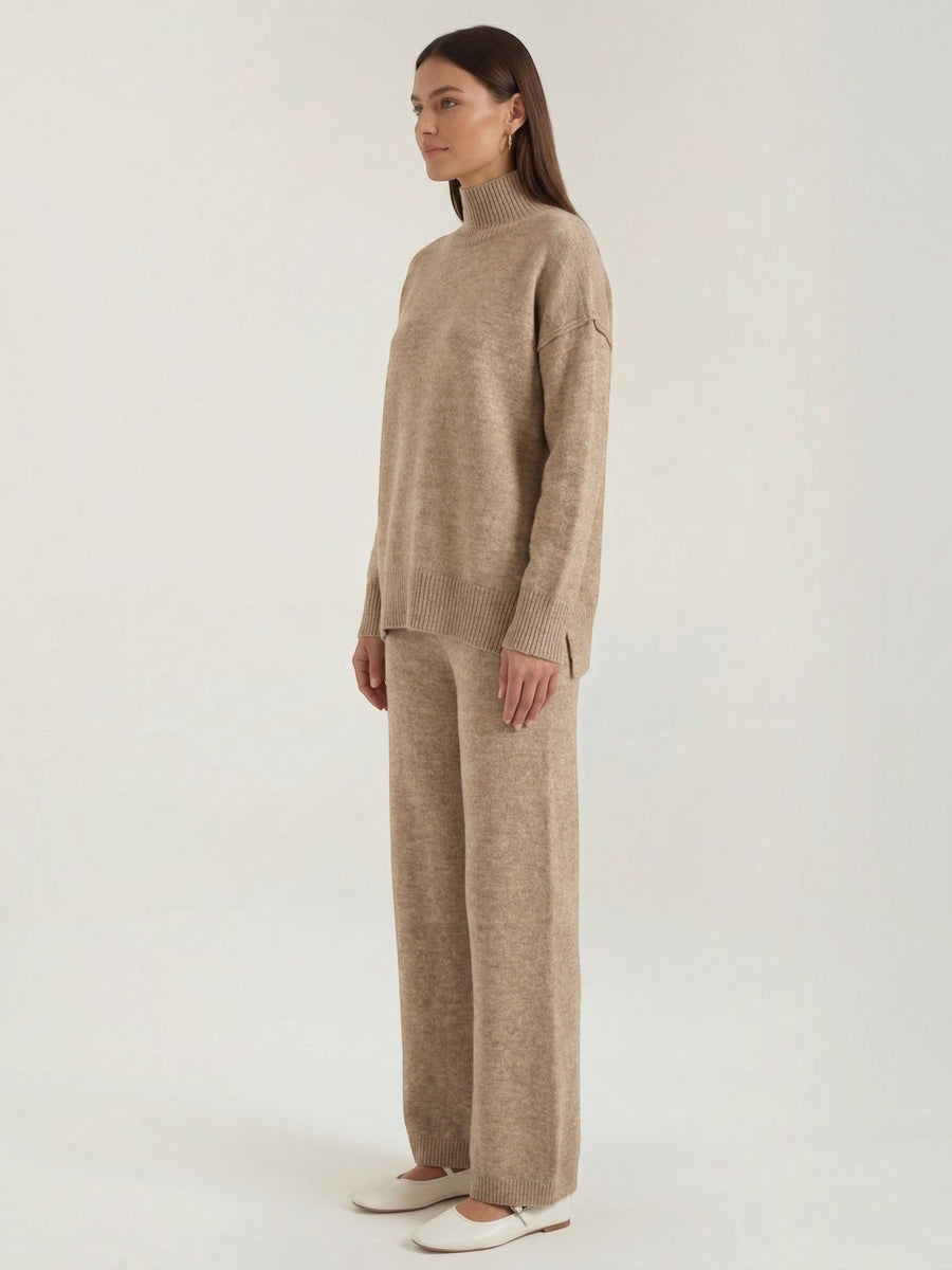 Jean Turtleneck Sweater and Knit Pants Set