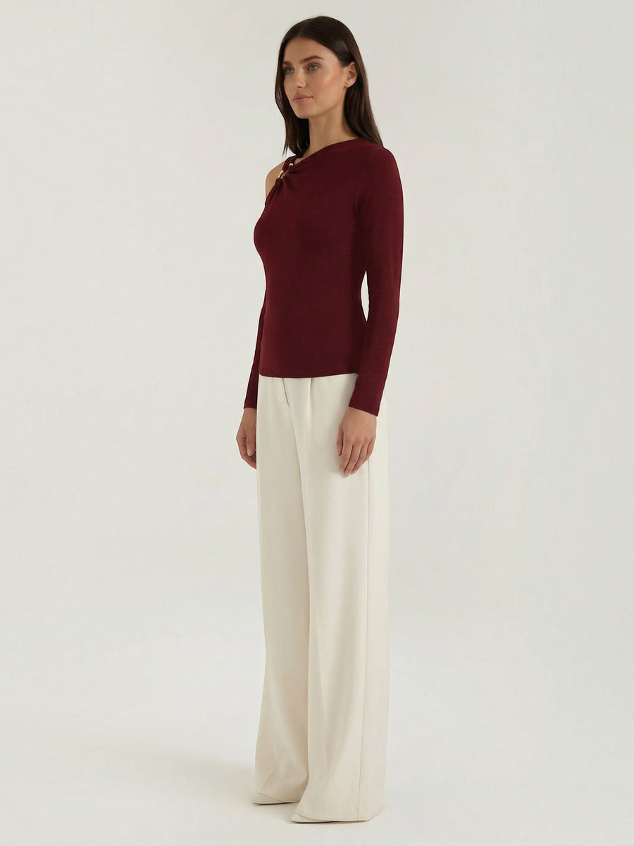 Joann Asymmetric Cut Out Long Sleeve Top