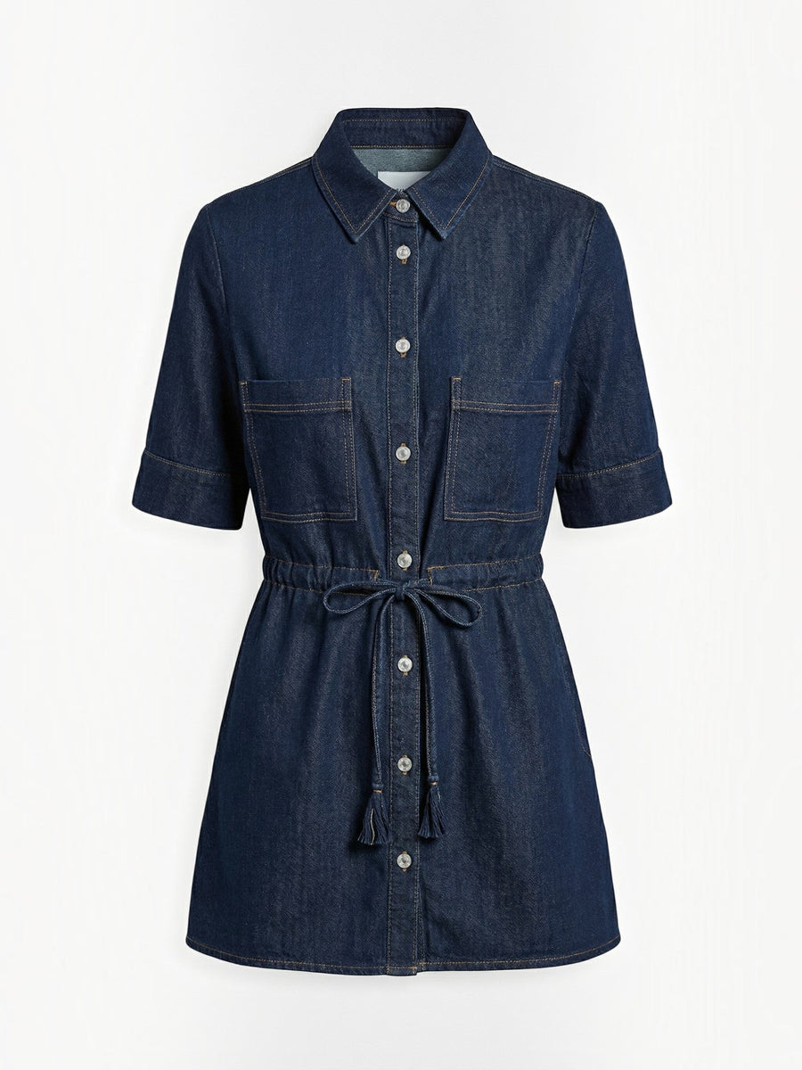 Judith Belted Denim Look Blouse