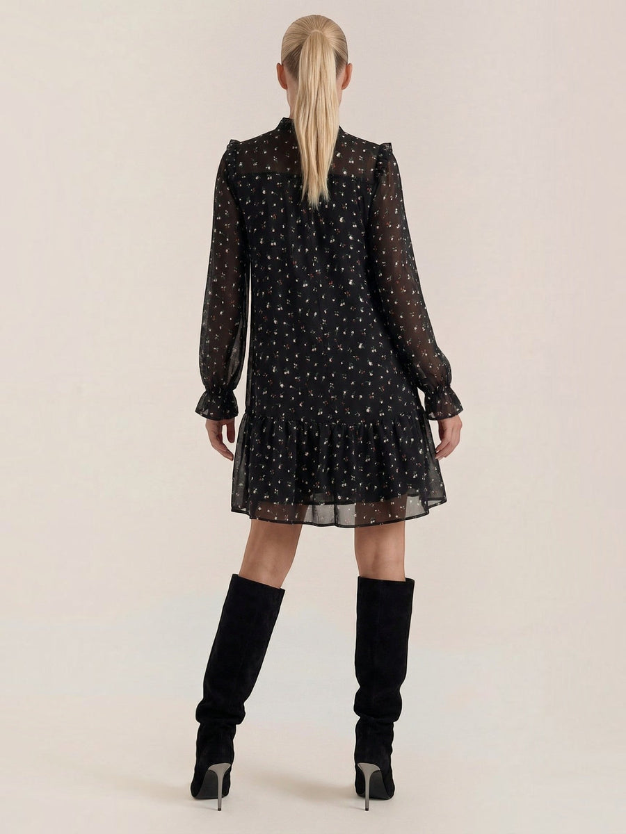 Katie Floral Ruffle Trim Mini Dress
