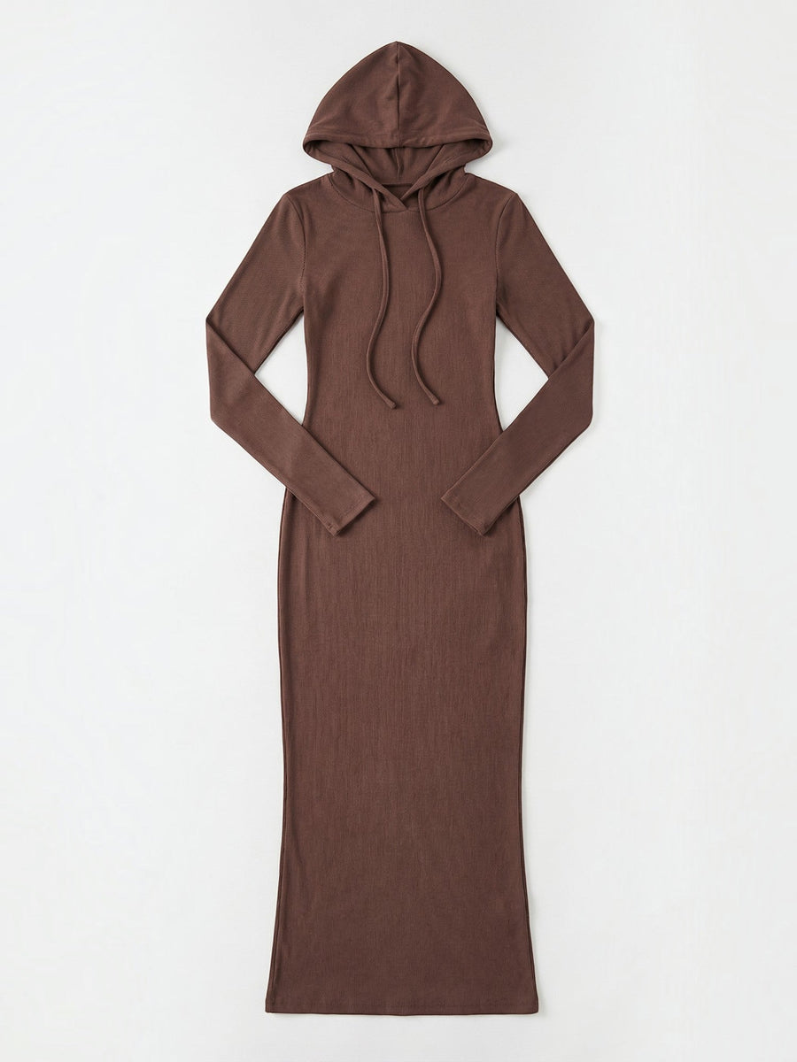 Marilyn Hooded Ribbed Jersey Maxi Dress
