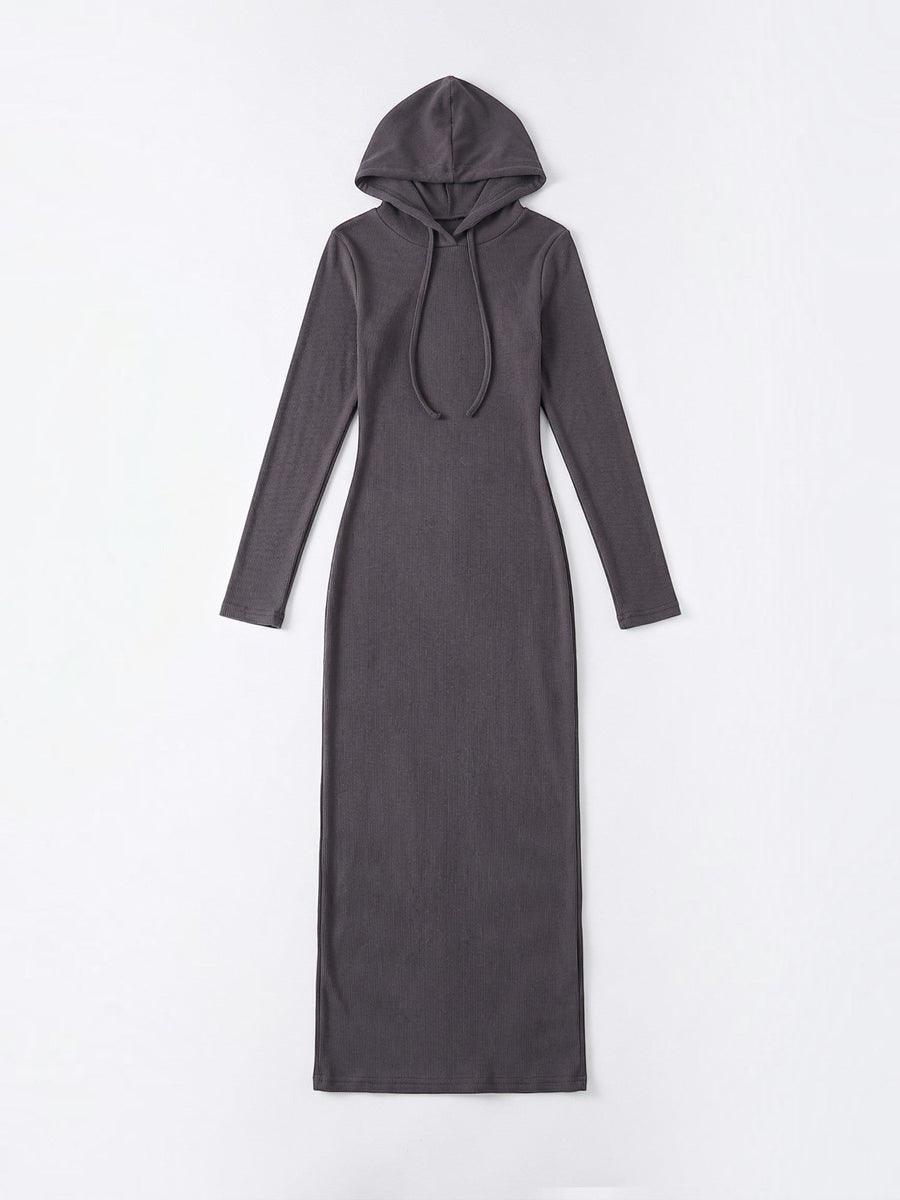 Marilyn Hooded Ribbed Jersey Maxi Dress