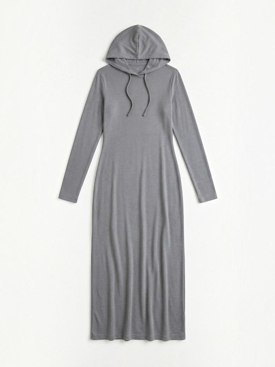 Marilyn Hooded Ribbed Jersey Maxi Dress