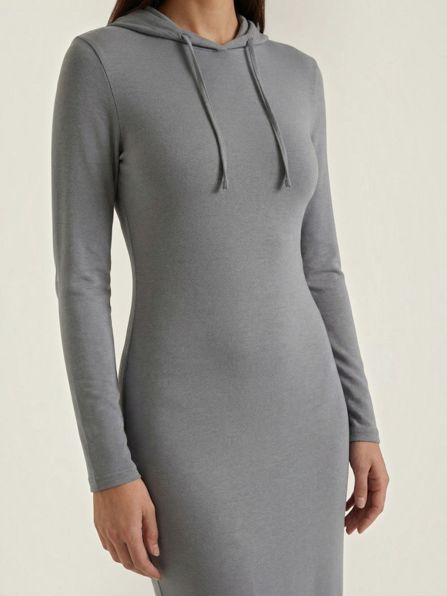 Marilyn Hooded Ribbed Jersey Maxi Dress