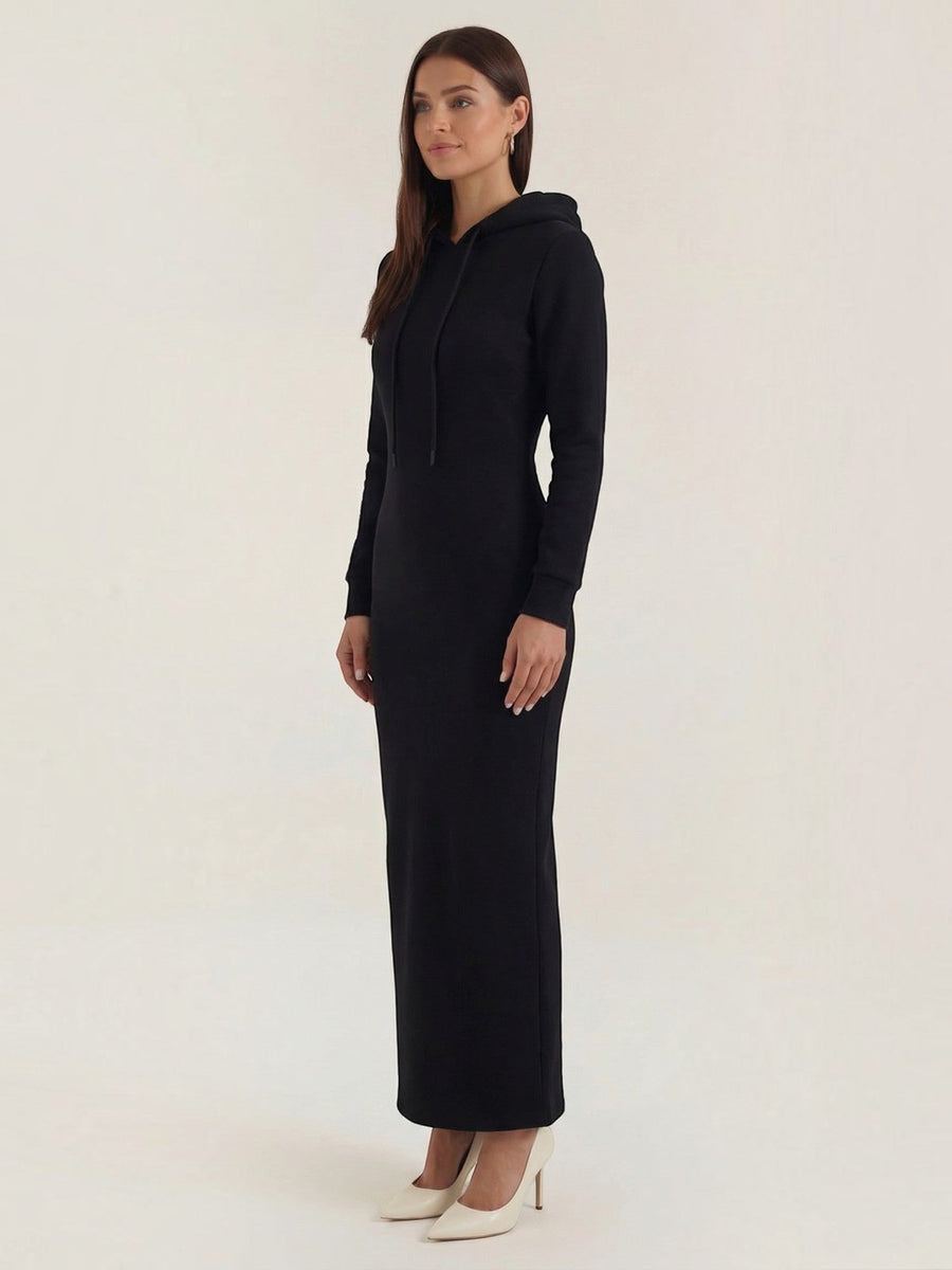 Marilyn Hooded Ribbed Jersey Maxi Dress