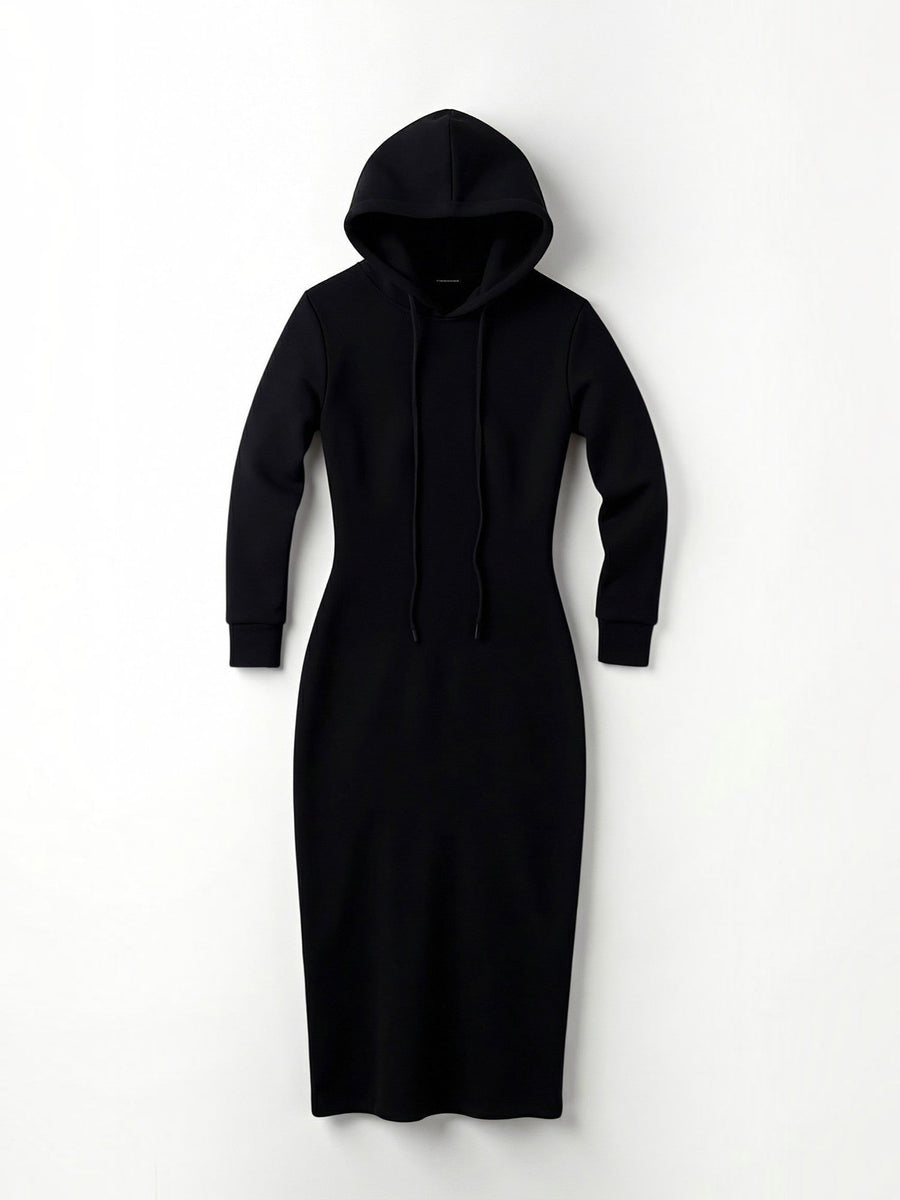Marilyn Hooded Ribbed Jersey Maxi Dress