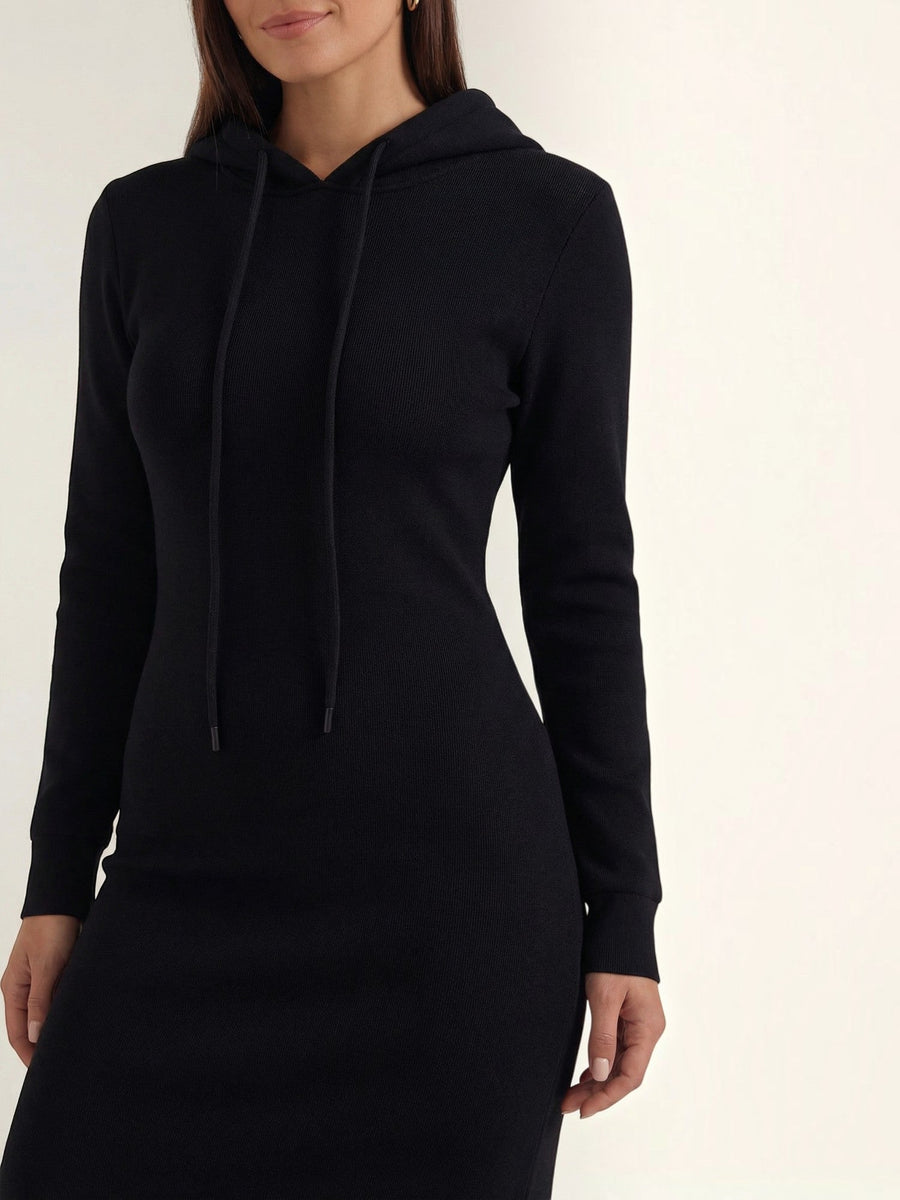 Marilyn Hooded Ribbed Jersey Maxi Dress