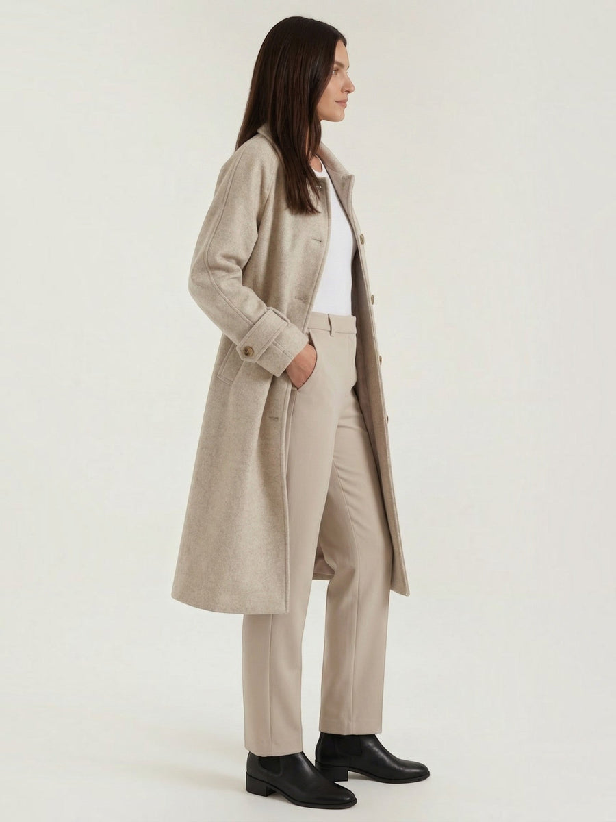 Martha Wool Look Button Front Coat
