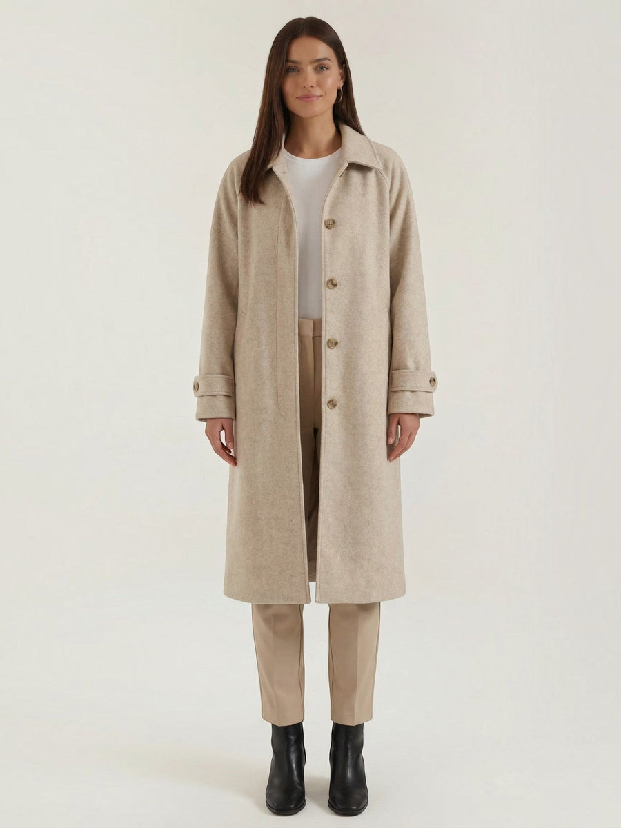 Martha Wool Look Button Front Coat