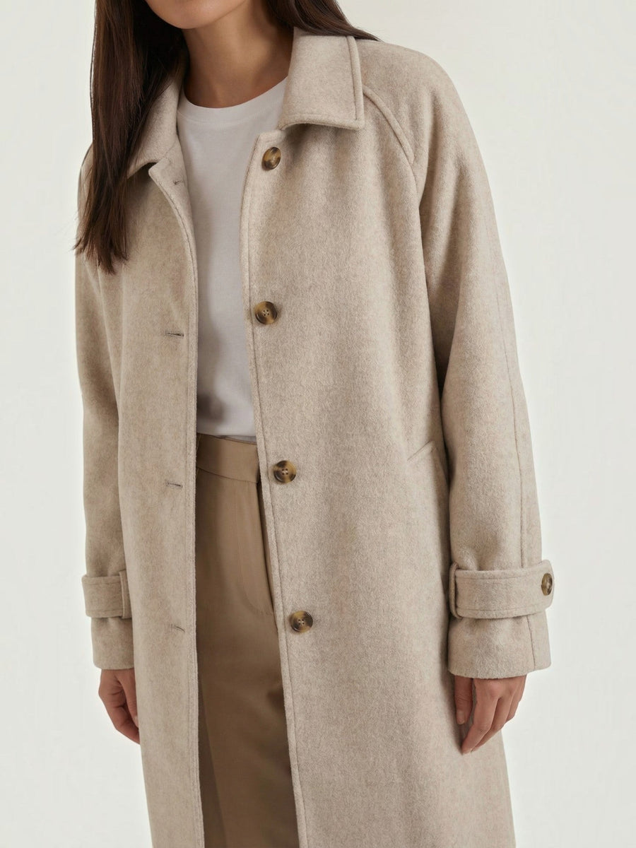 Martha Wool Look Button Front Coat