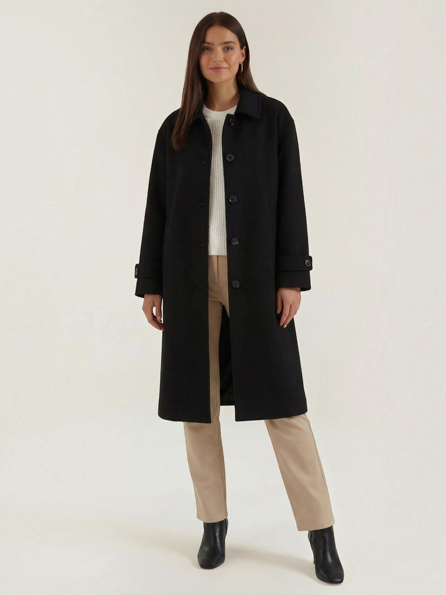 Martha Wool Look Button Front Coat