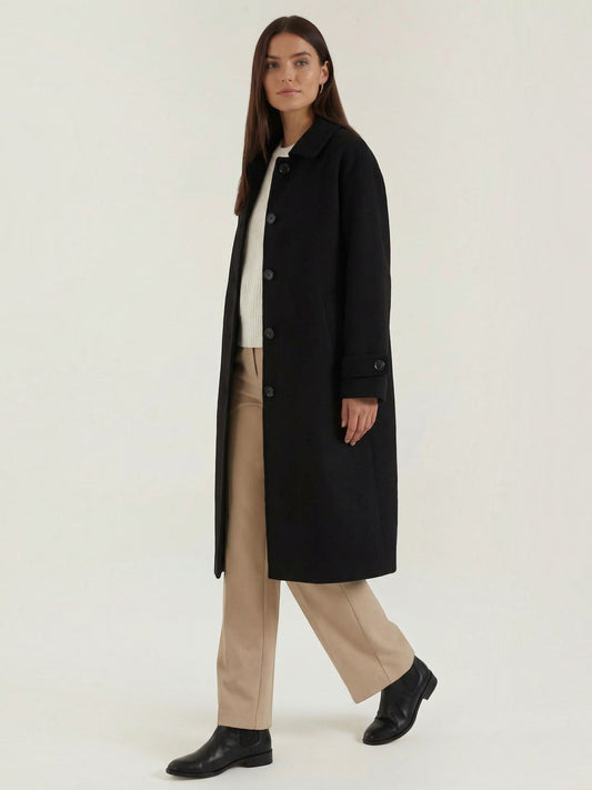 Martha Wool Look Button Front Coat