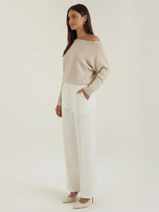 Mildred Off Shoulder Batwing Knit Sweater