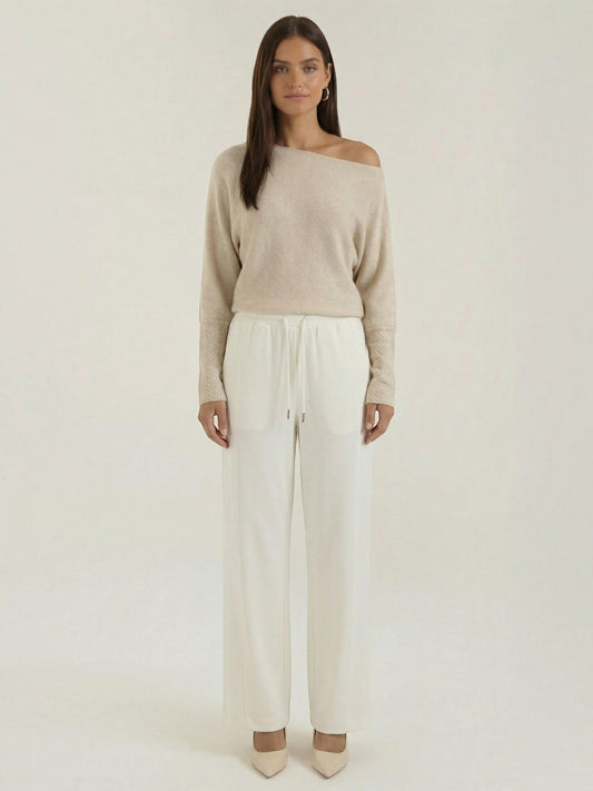 Mildred Off Shoulder Batwing Knit Sweater