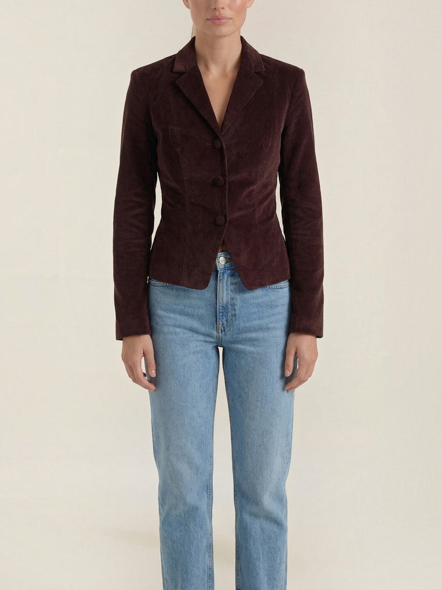 Natasha Corduroy Look Button Blazer