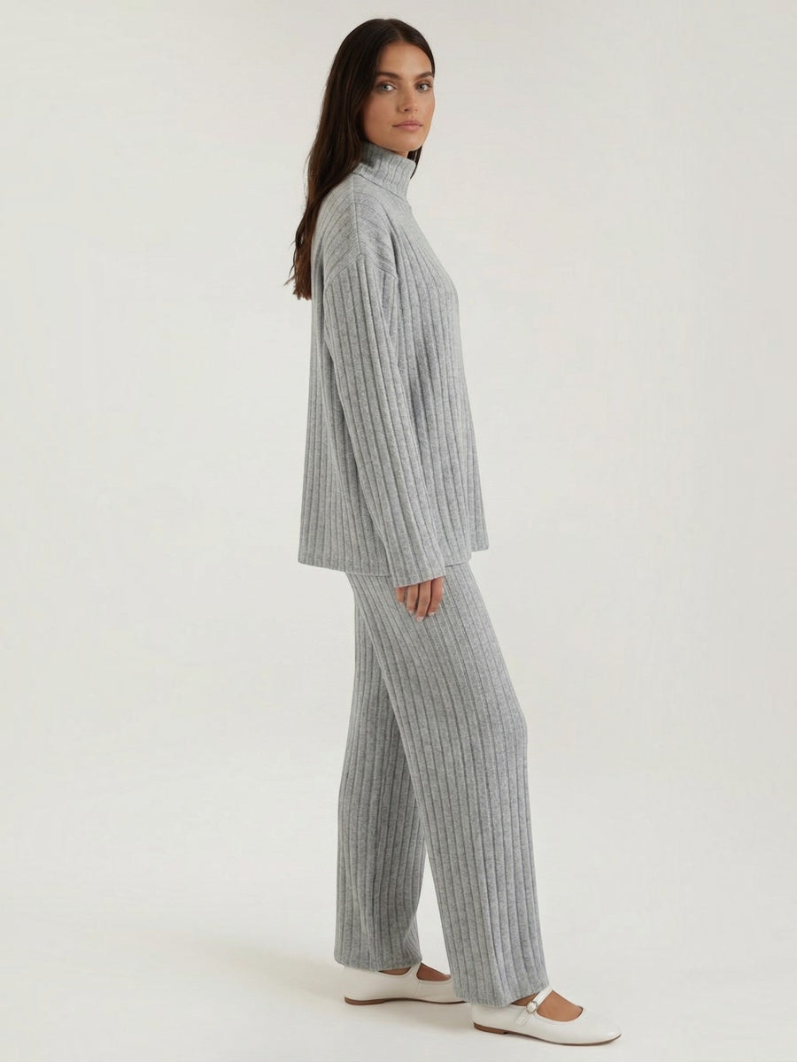 Nicole Turtleneck Sweater and Ribbed Pants Set
