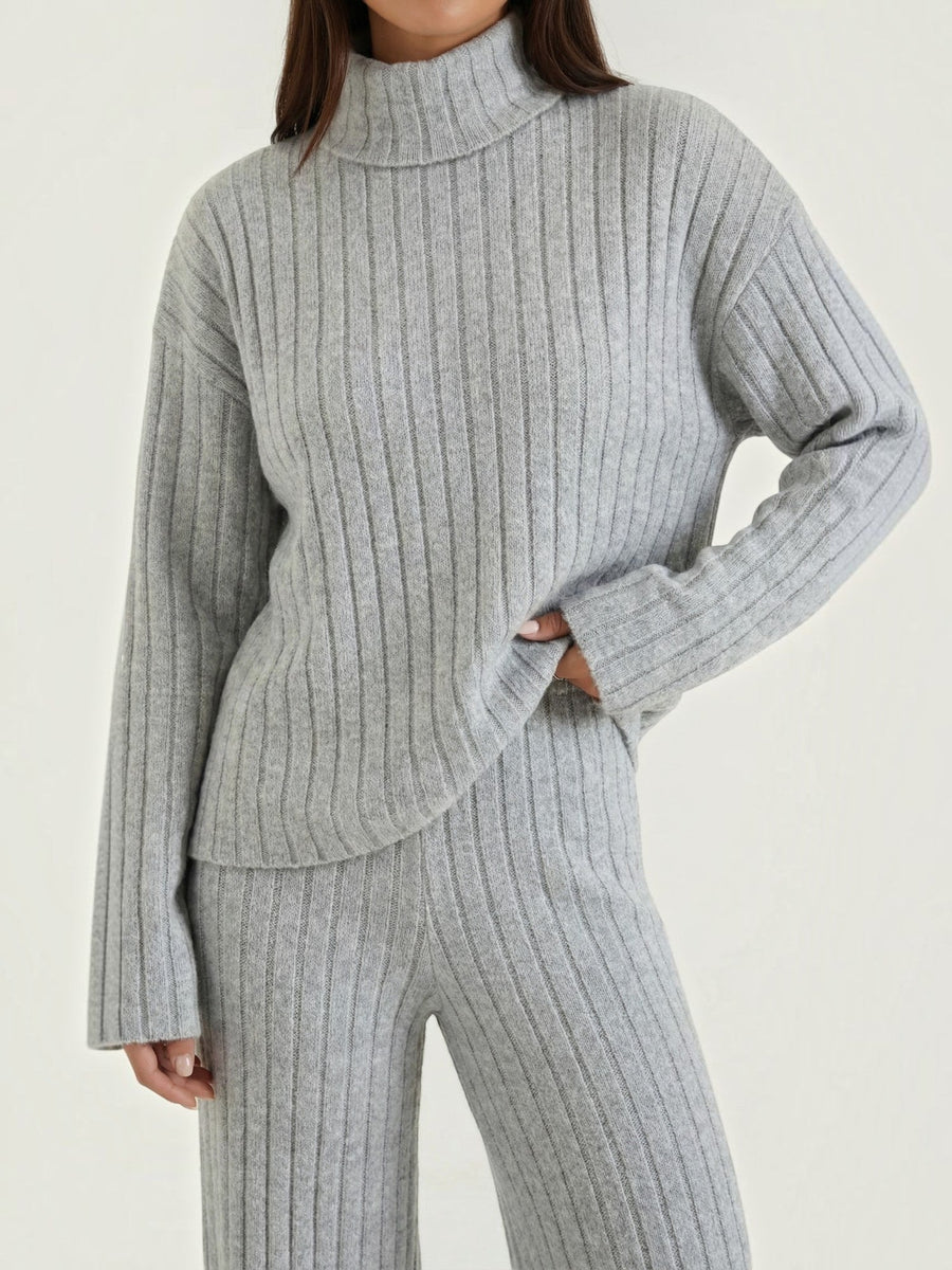 Nicole Turtleneck Sweater and Ribbed Pants Set