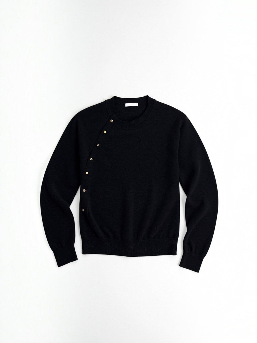 Norma Side Button Wool Blend Sweater