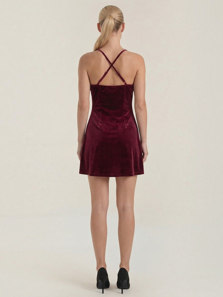 Olive Silky Shimmer Mini Dress