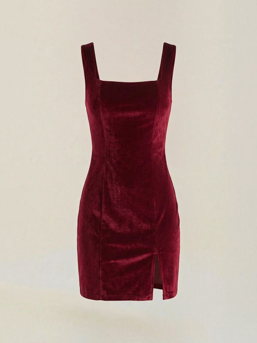 Rachelle Velvet Square Neck Bodycon Mini Dress