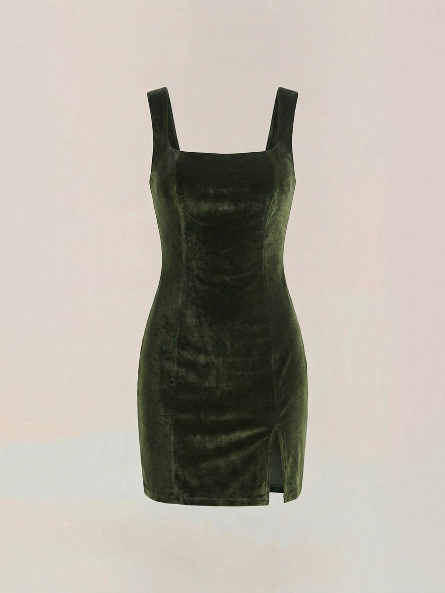 Rachelle Velvet Square Neck Bodycon Mini Dress