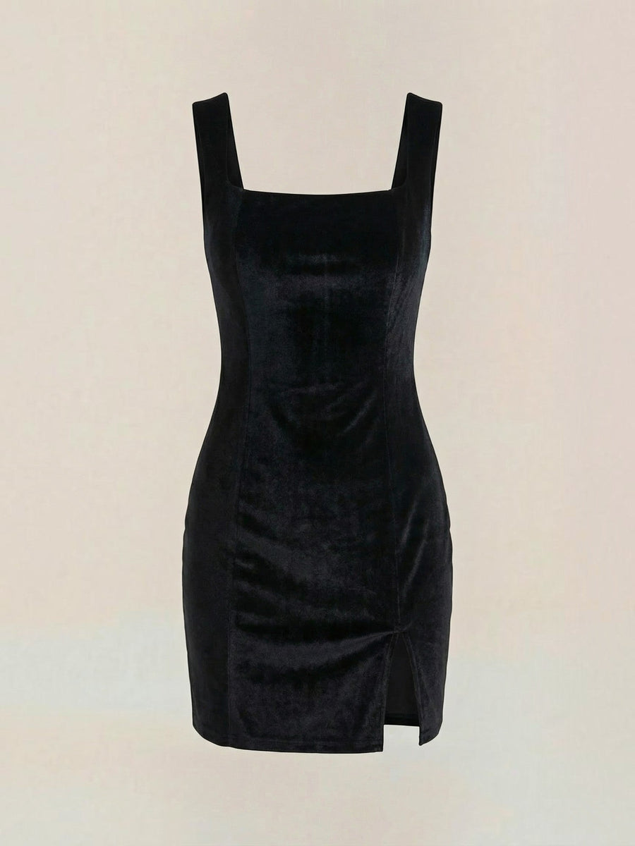 Rachelle Velvet Square Neck Bodycon Mini Dress