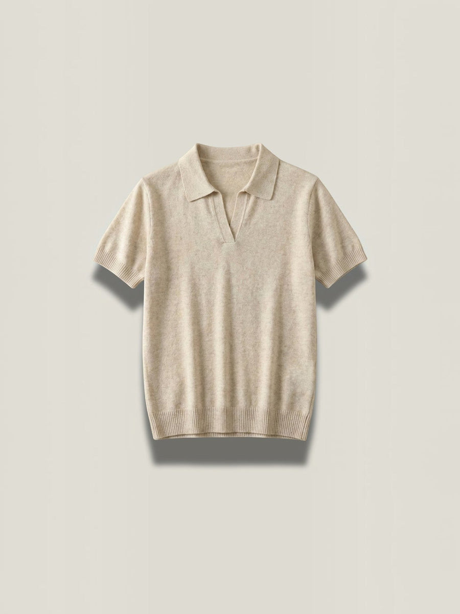 Rita Short Sleeve Knit Polo Top