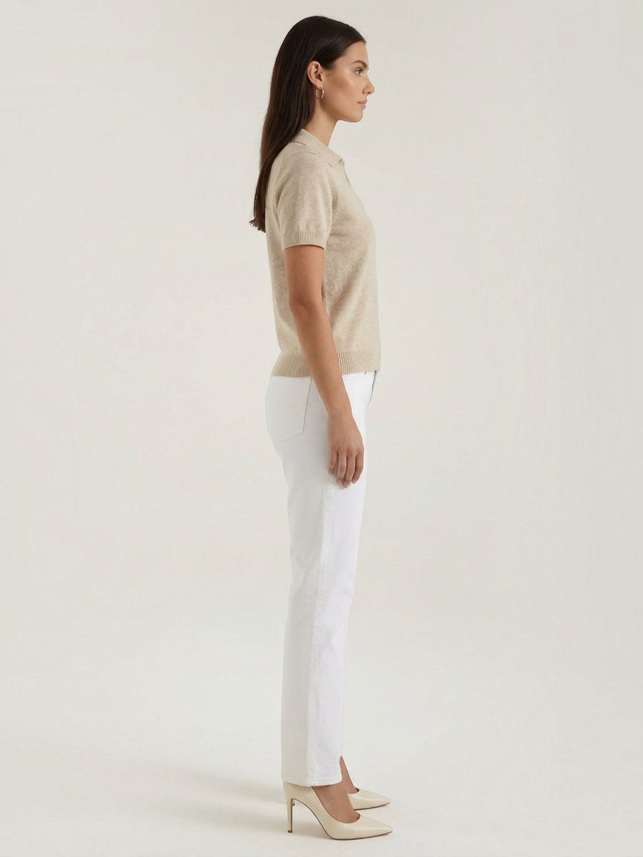 Rita Short Sleeve Knit Polo Top