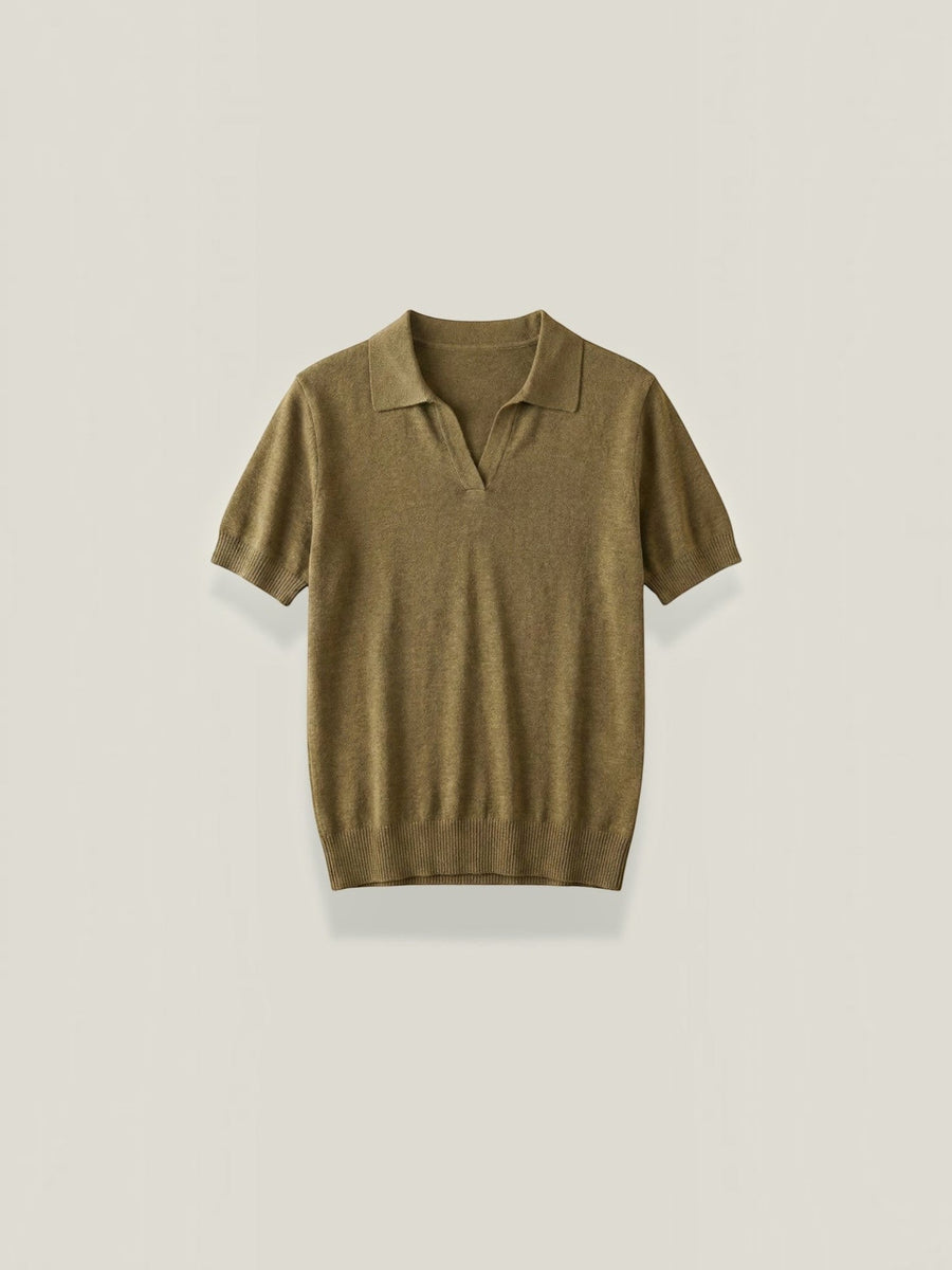 Rita Short Sleeve Knit Polo Top