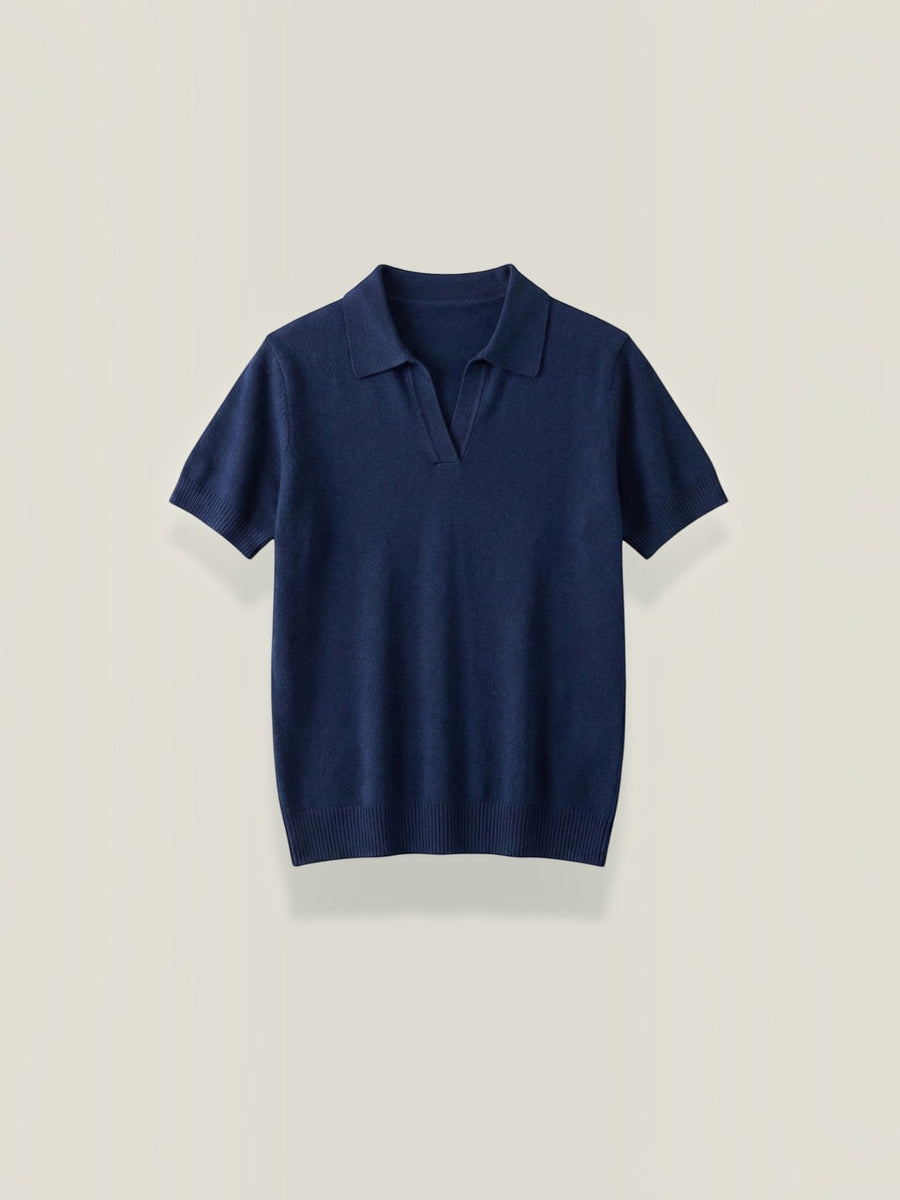 Rita Short Sleeve Knit Polo Top