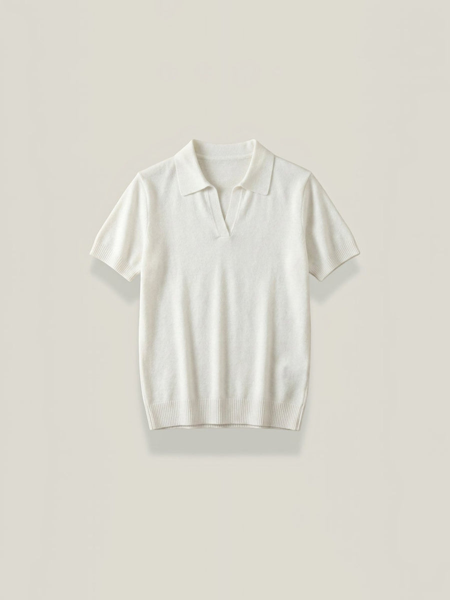 Rita Short Sleeve Knit Polo Top
