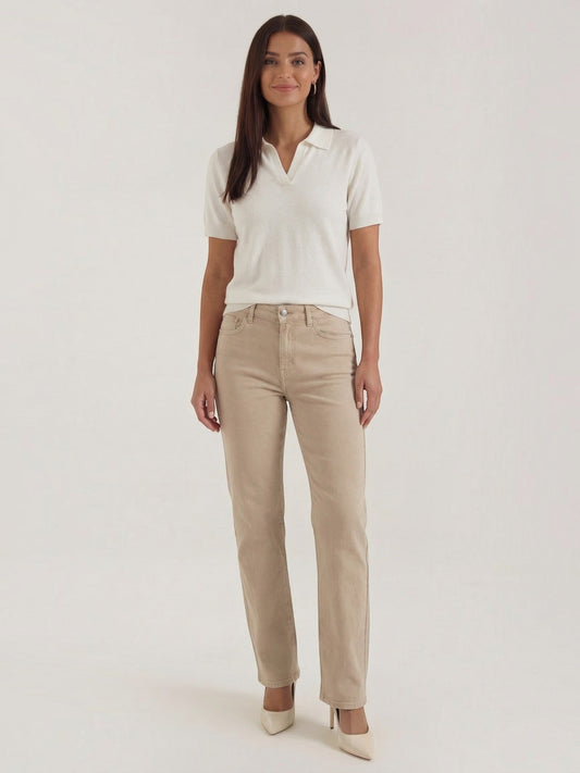 Rita Short Sleeve Knit Polo Top