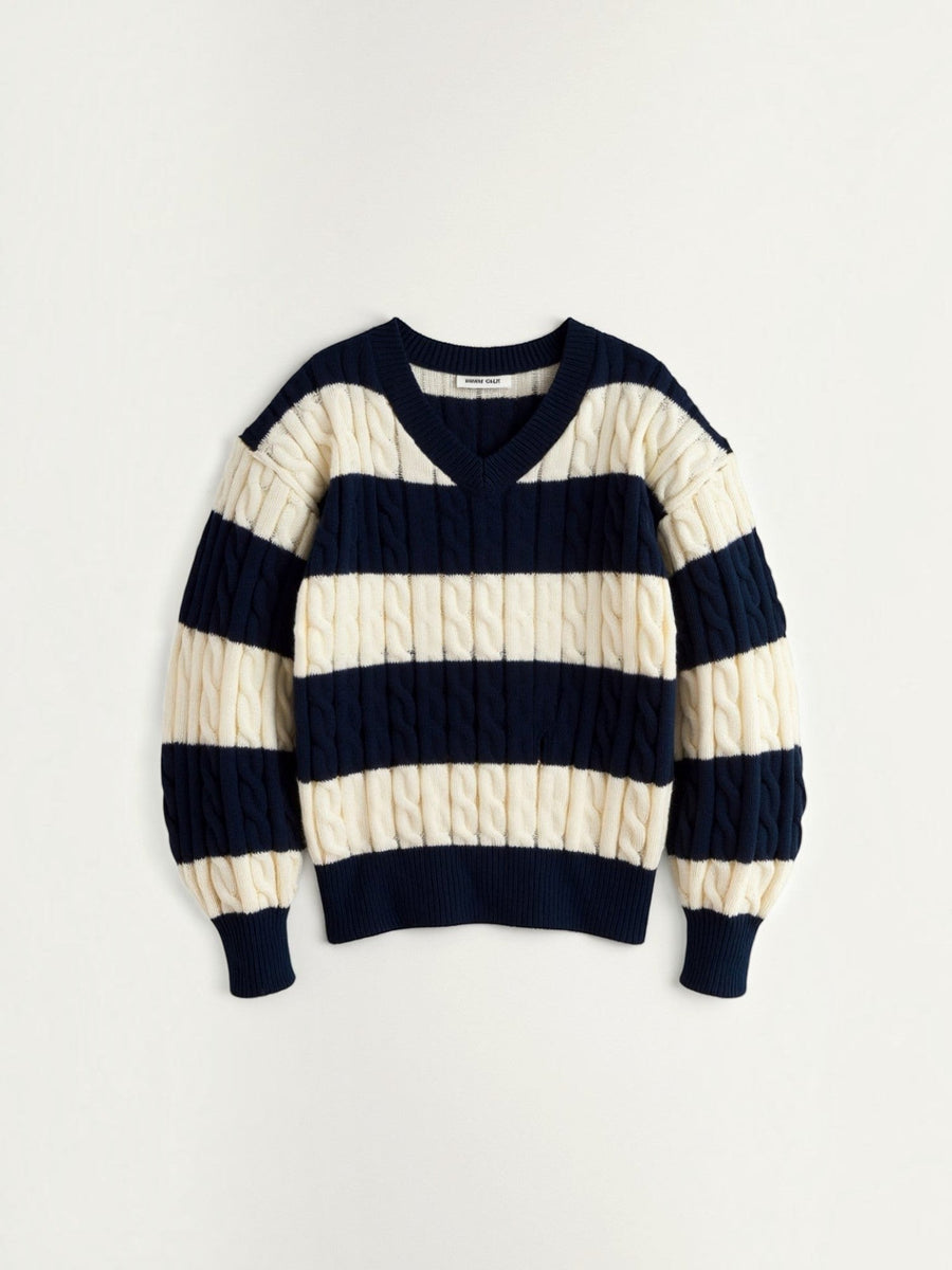 Robin Cable Knit Colour Block Sweater