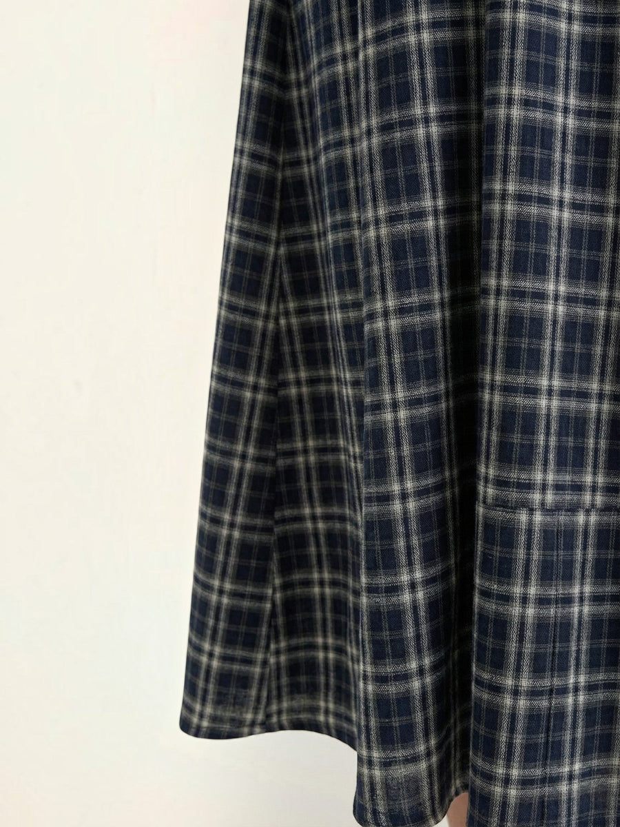 Ronda Gingham Strappy Flared Midi Dress