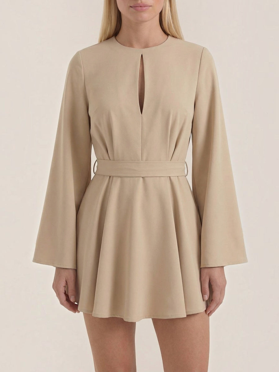 Serena Balloon Sleeve Fit and Flare Mini Dress
