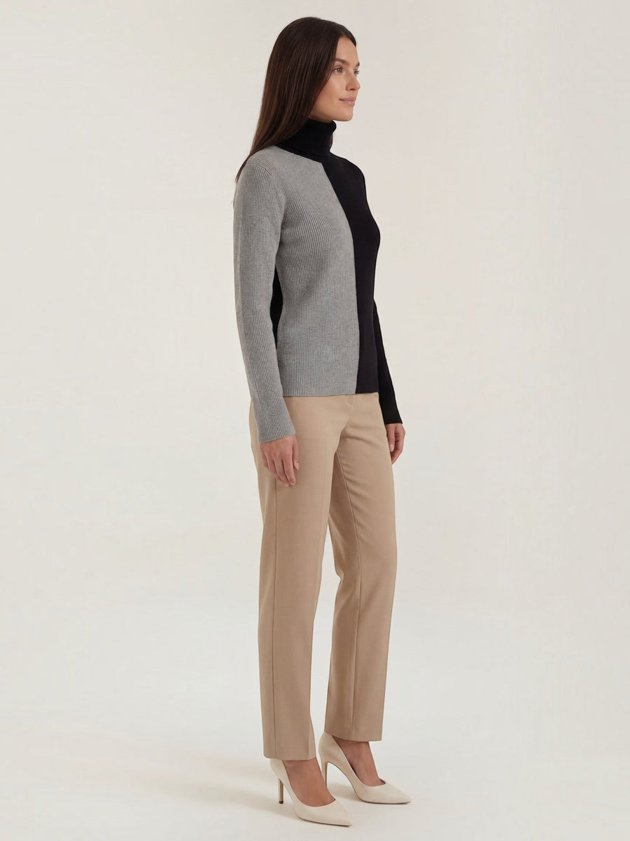 Shannon Colour Block Turtleneck Sweater