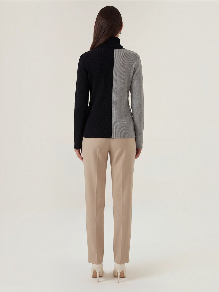 Shannon Colour Block Turtleneck Sweater