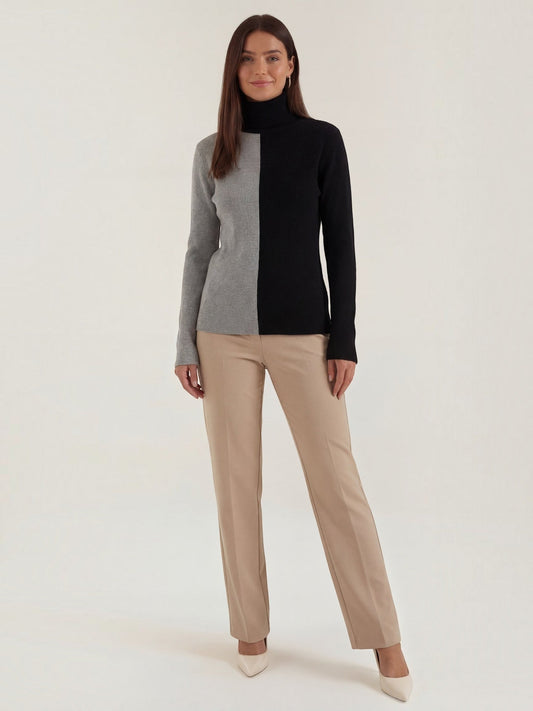 Shannon Colour Block Turtleneck Sweater
