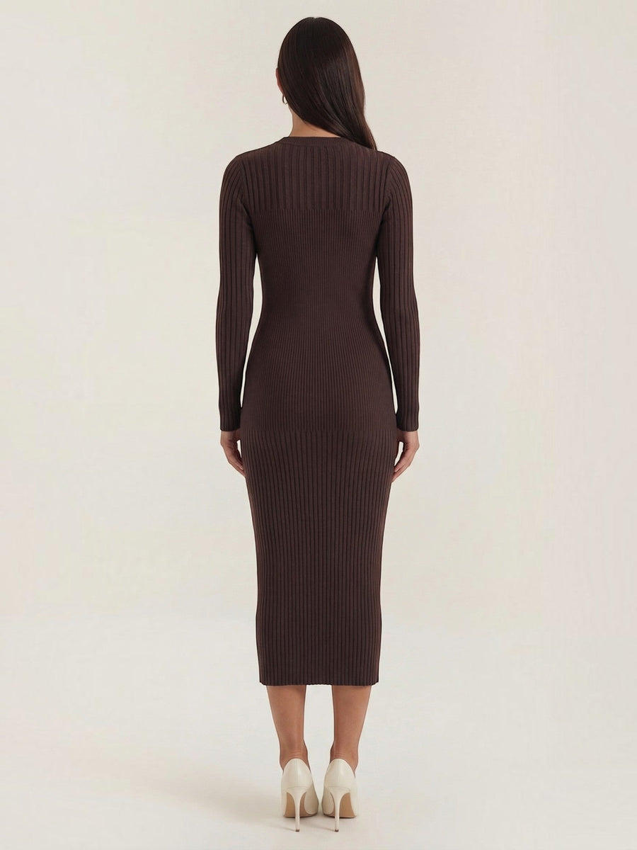 Sheila Ribbed Knit Bodycon Midi Dress