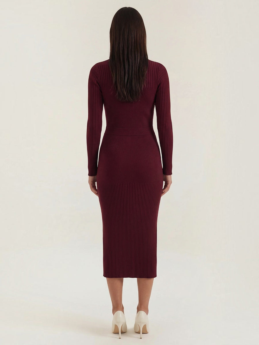 Sheila Ribbed Knit Bodycon Midi Dress