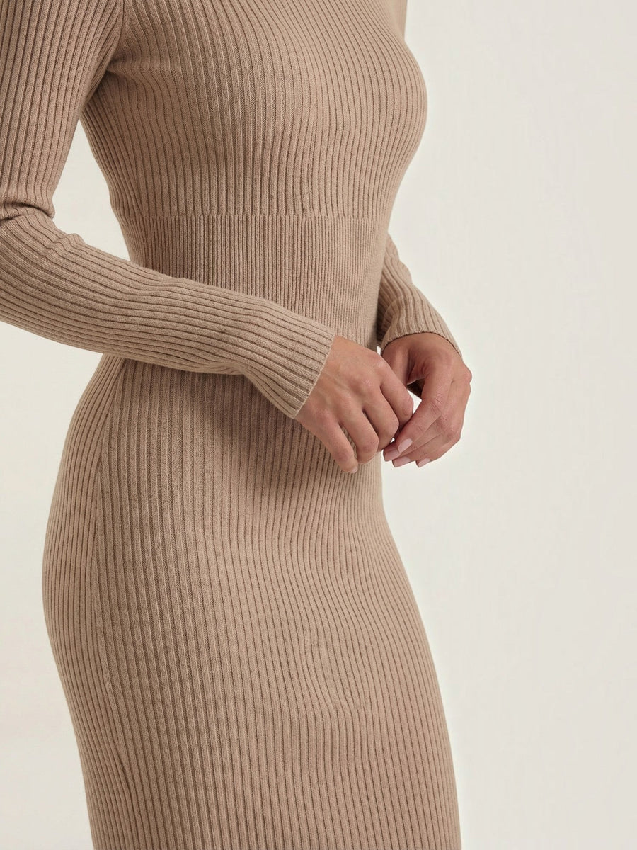 Sheila Ribbed Knit Bodycon Midi Dress