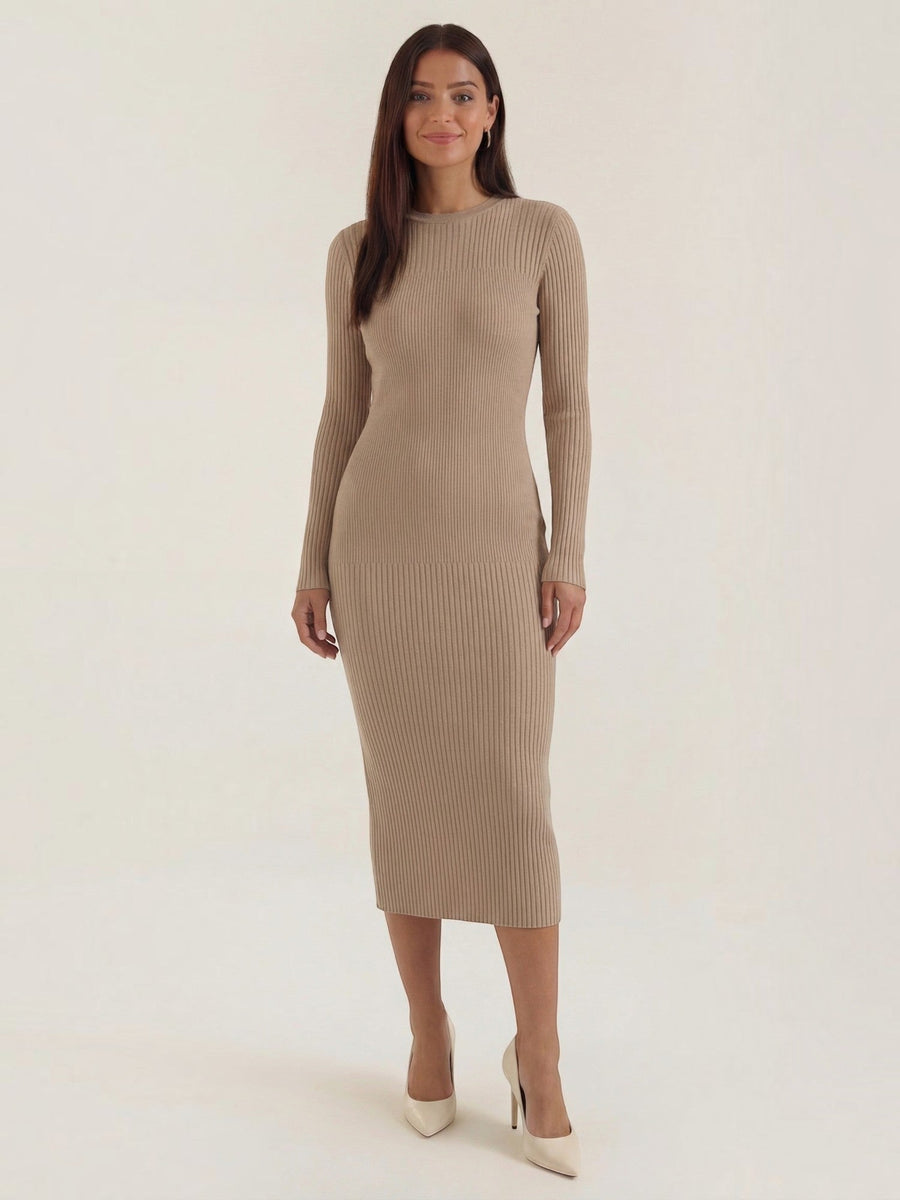 Sheila Ribbed Knit Bodycon Midi Dress