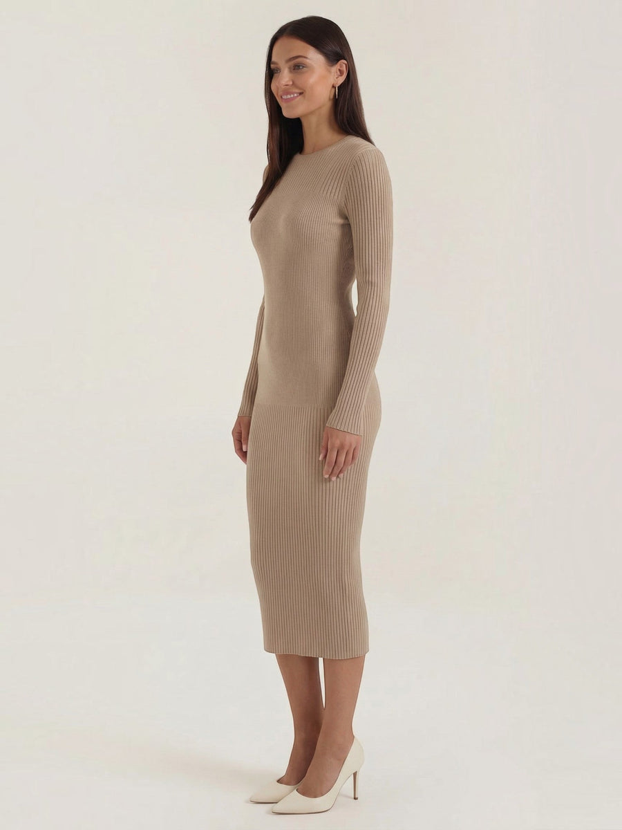 Sheila Ribbed Knit Bodycon Midi Dress