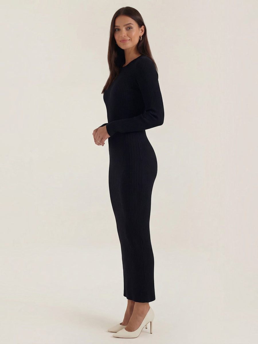 Sheila Ribbed Knit Bodycon Midi Dress