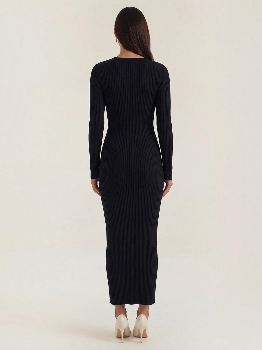 Sheila Ribbed Knit Bodycon Midi Dress