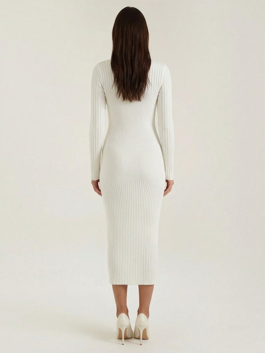 Sheila Ribbed Knit Bodycon Midi Dress