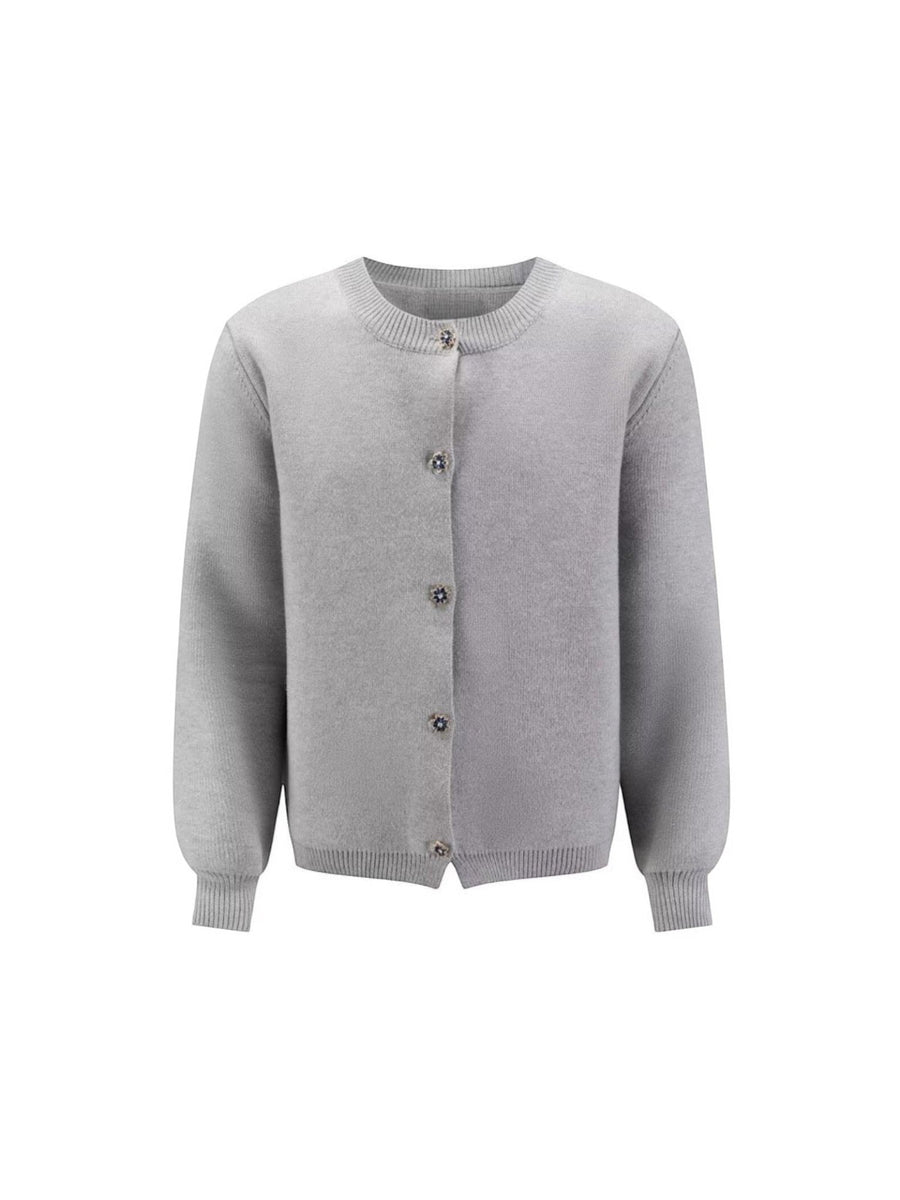 Sherry Flower Button Oversized Cardigan