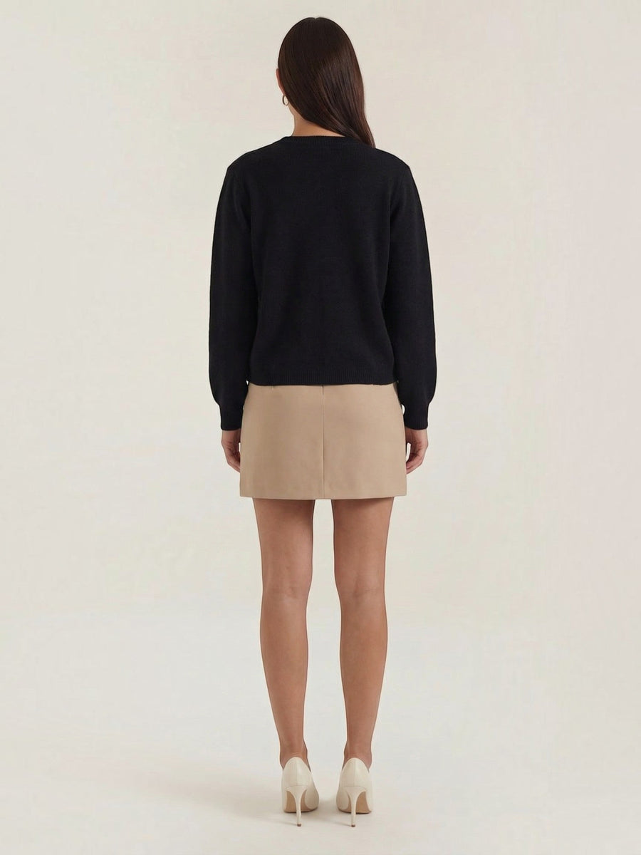 Sherry Flower Button Oversized Cardigan