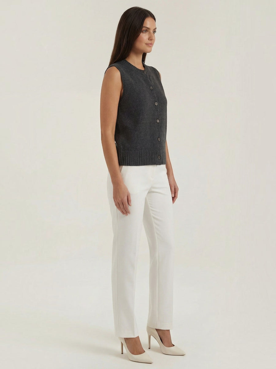Sylvia Button Front Knit Vest