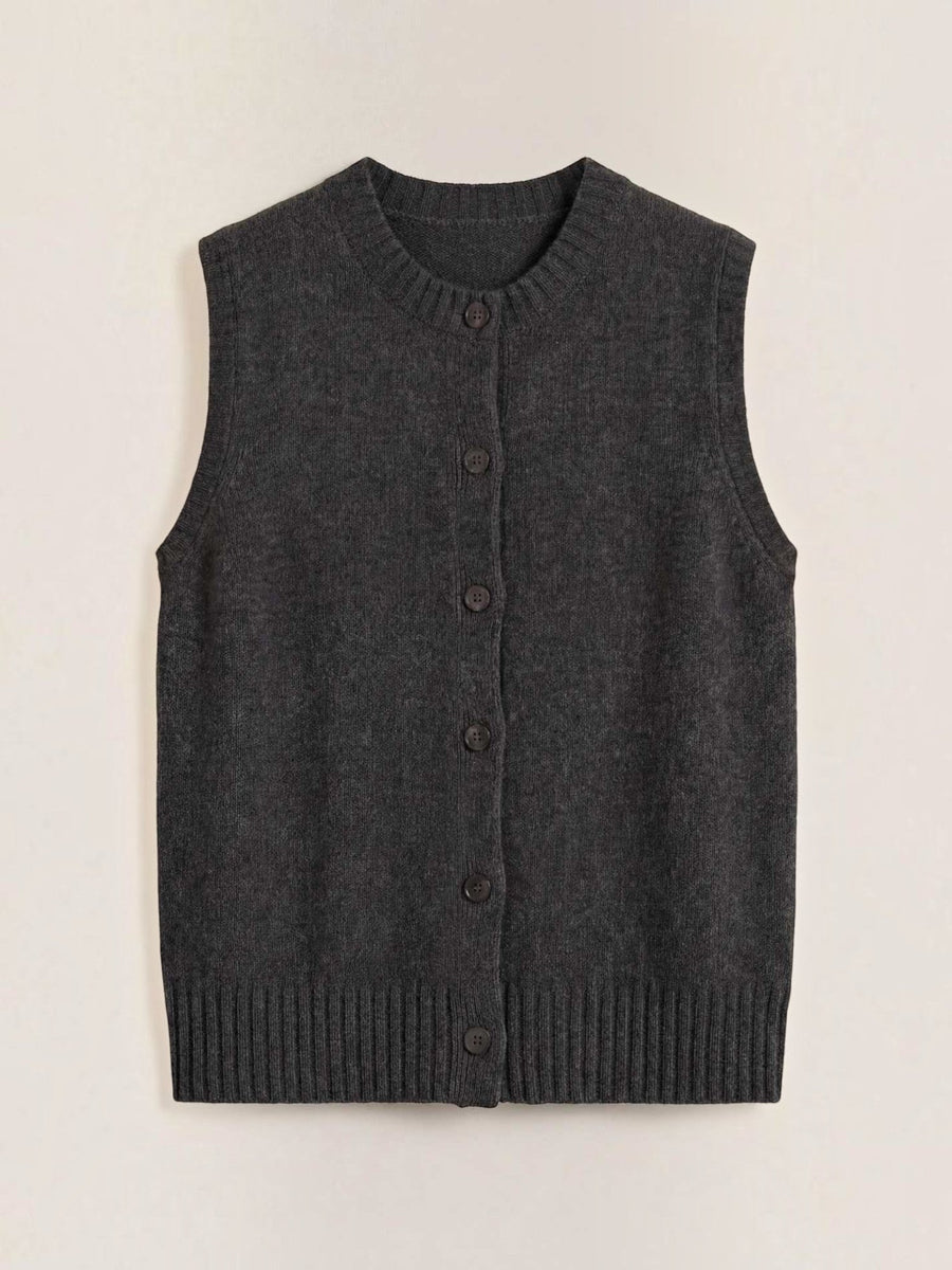 Sylvia Button Front Knit Vest